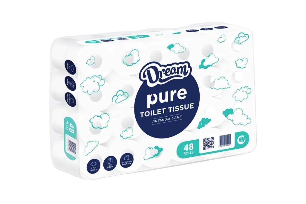 Pure - Single Ply Toilet Tissue 48 Rolls 500 Sheets