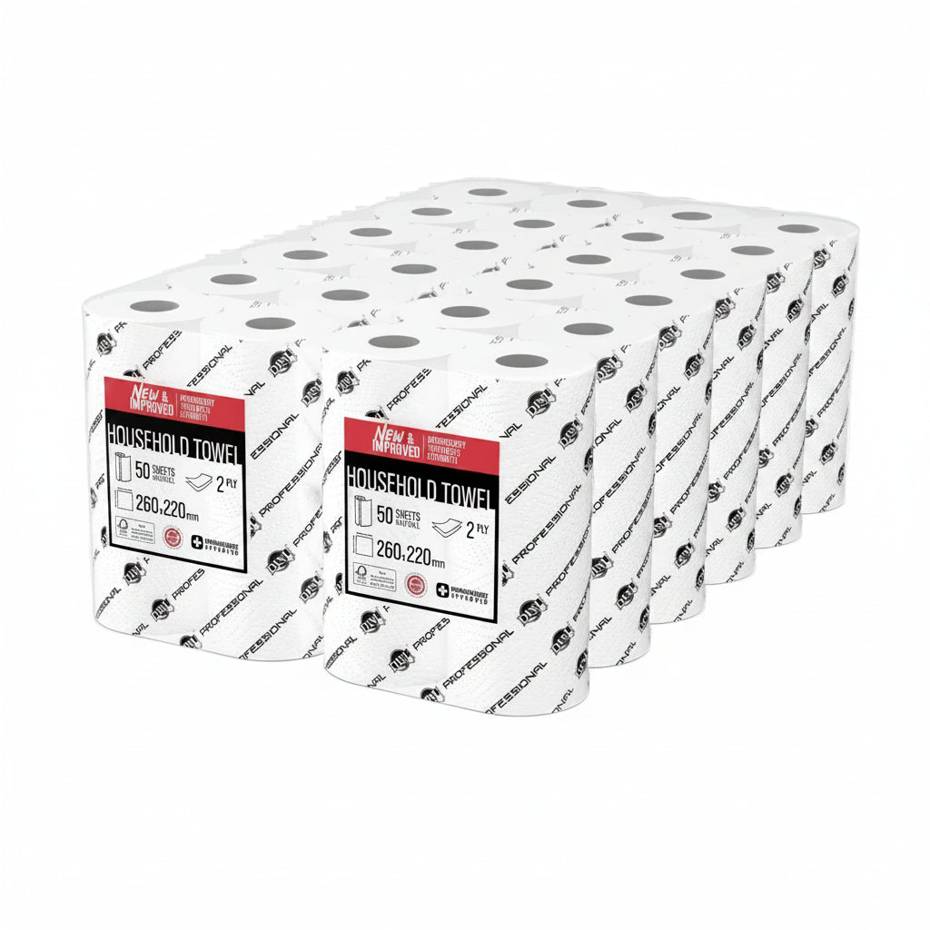 Dinu Professional Household Kitchen Towel - 24's (2's x 12) - 50 Sheets per roll