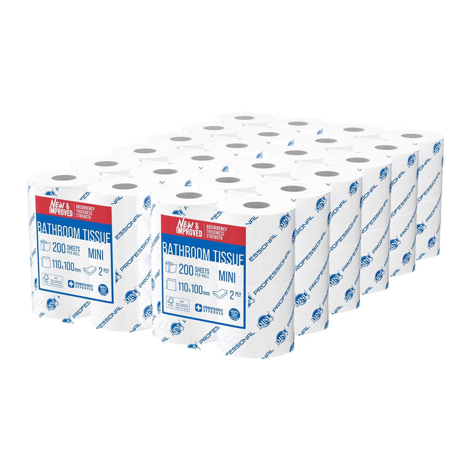 Dinu Professional Bathroom Tissue 2ply - 48's, 200 Sheet
