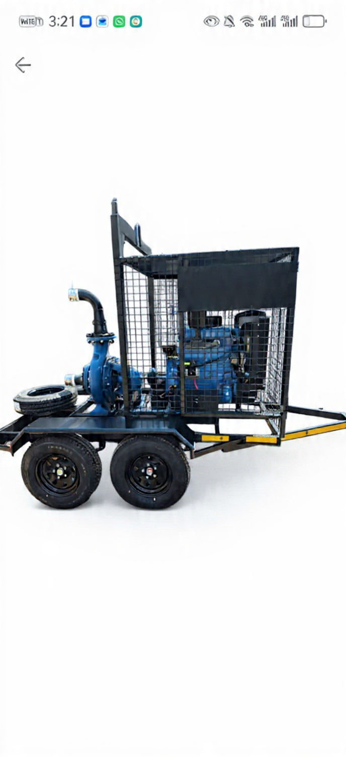 8" water pump Custom Trailer  55hp diesel