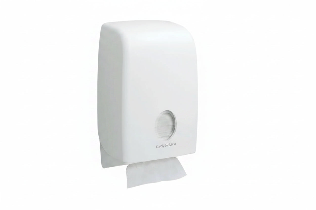 Pure - Folded Hand Towel Dispenser - Plastic White (FOLD01)