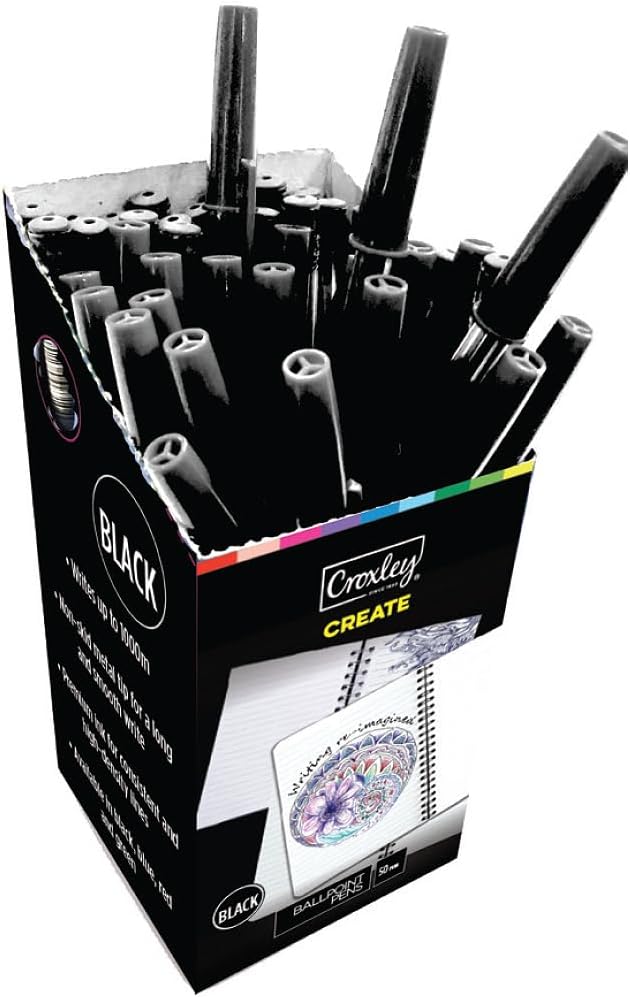 Croxley Create Ballpoint Pens Black Box 50