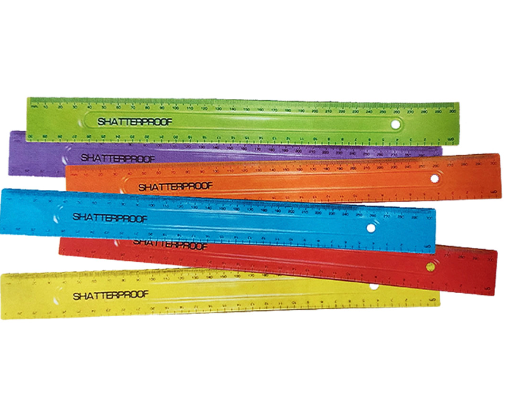 Ruler 30cm Shatterproof Assorted Pack 25
