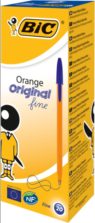Ballpen Fine Orange Blue Box 50 Pack 20