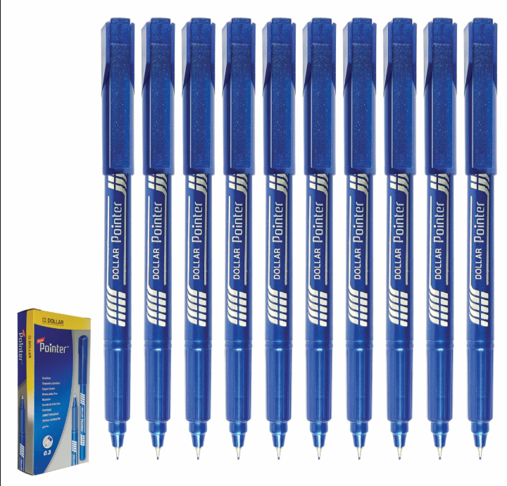 Fineliner Stick Blue Box 10 Pack 10