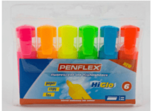 Higlo Highlighter Pouch 6 Assorted Pack 10