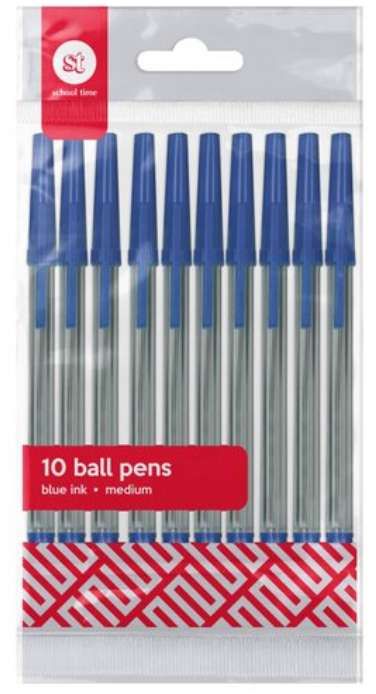 Ballpen Medium Clear Card 10 Blue Pack 10