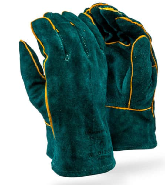 Dromex Superior Green Lined Leather Welding Glove Wrist Length