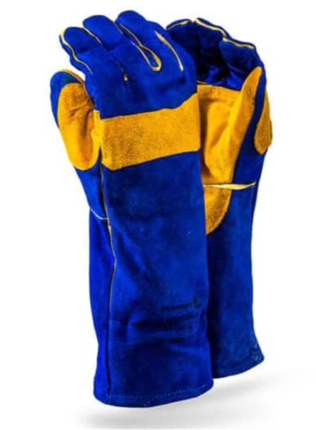 DROMEX blue lined welders, Elbow length , Welding glove