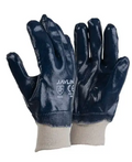 Blue Nitrile Coated Safety Cuff Gloves – Heavy-Duty, Smooth Finish