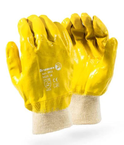 Fully dipped, knitted wrist Glove