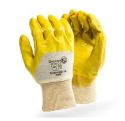 Yellow Actifresh Palm Coated Nitrile Knitted Wrist Glove