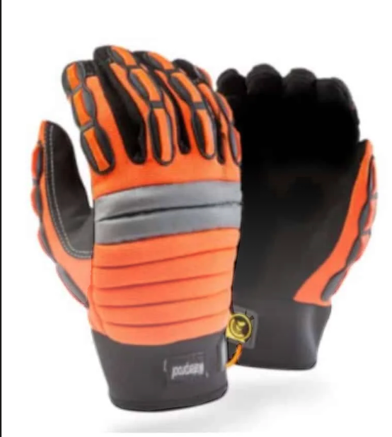 Dromex Mach 4 Impact Black Meta Palm Orange Glove