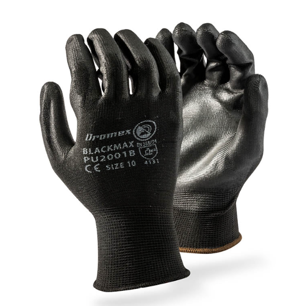 Black PU Palm Coated Glove