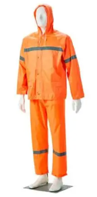 Dromex Orange Reflective Rubberized Rain Suit with Hood