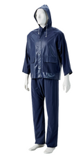 Dromex Navy Blue Rubberized Rain Suit with Hood
