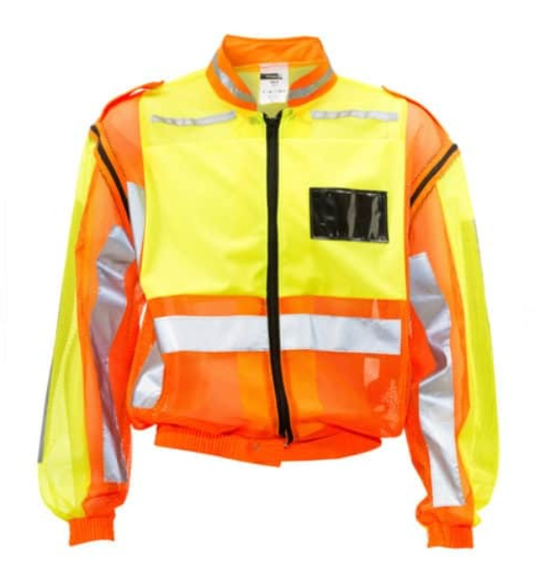 Dromex Lime/Orange Traffic Reflective Vest with Detachable Sleeve