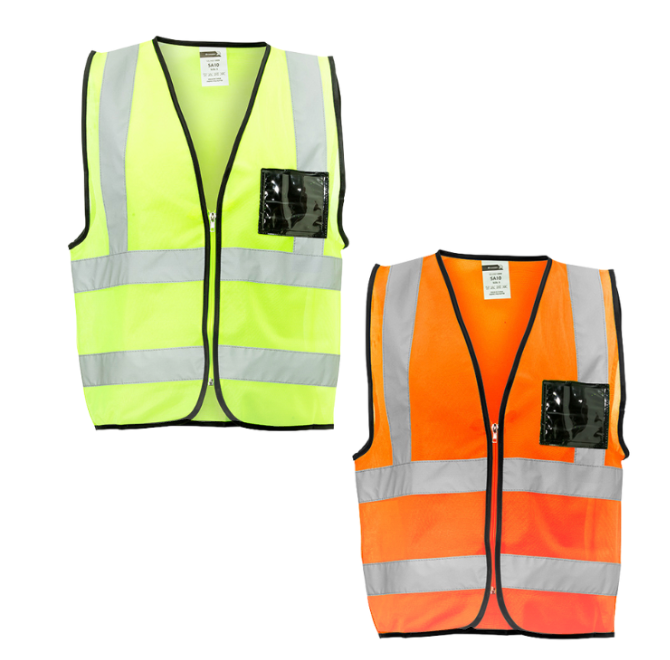 Dromex Lime Reflective Sleeveless Vest 125g Polyester Tricot with ID